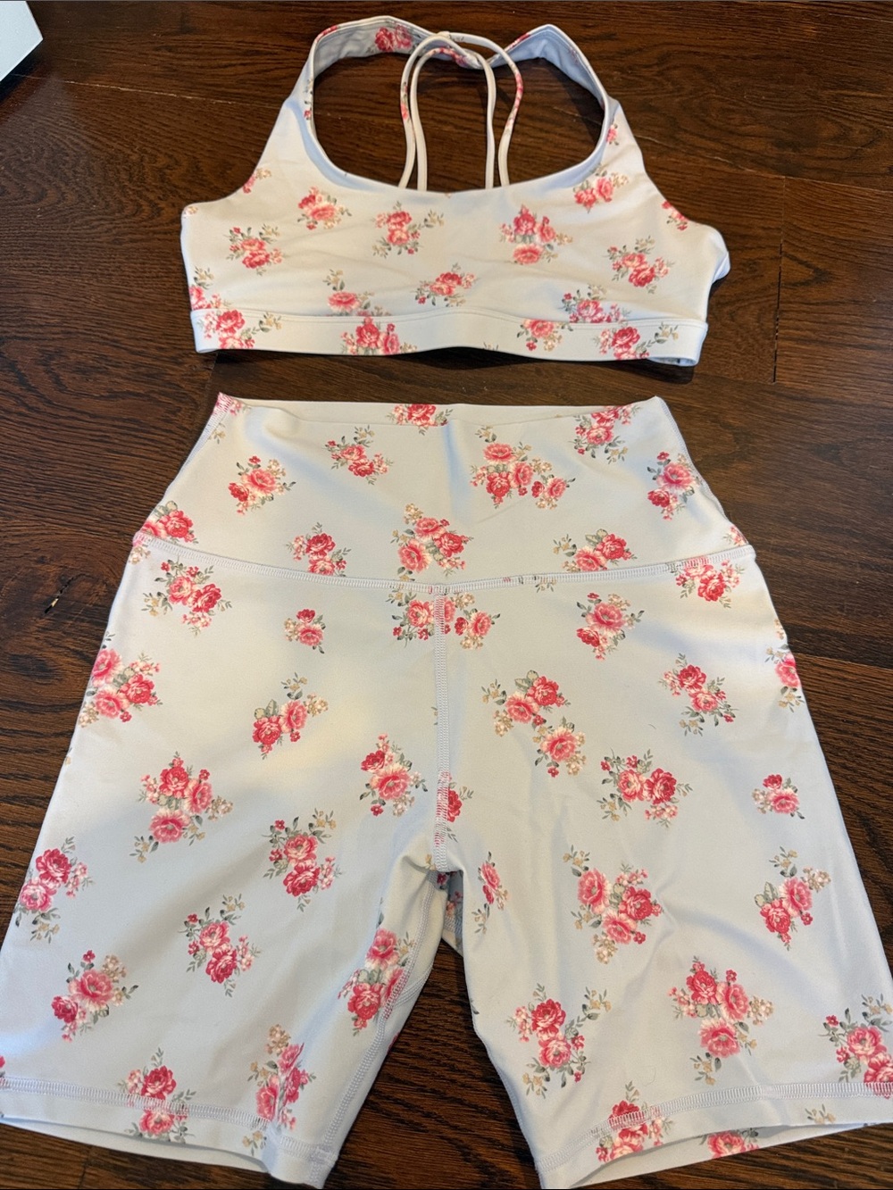 Spiritual Gangster Light Blue Floral Workout Set